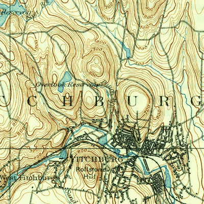 United States Geological Survey Fitchburg, MA-NH (1936, 62500-Scale) digital map