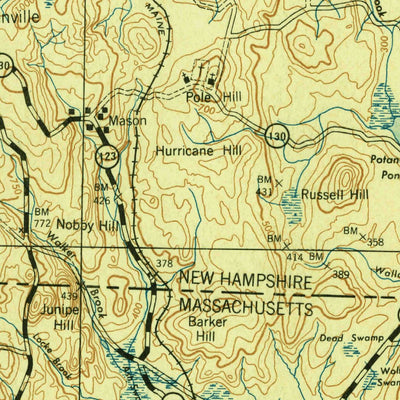 United States Geological Survey Fitchburg, NH-MA (1943, 125000-Scale) digital map
