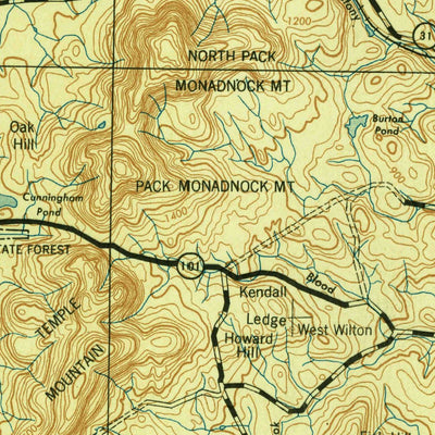 United States Geological Survey Fitchburg, NH-MA (1943, 125000-Scale) digital map
