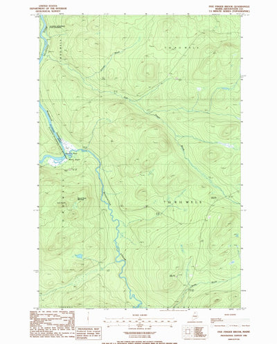 United States Geological Survey Five Finger Brook, ME (1986, 24000-Scale) digital map