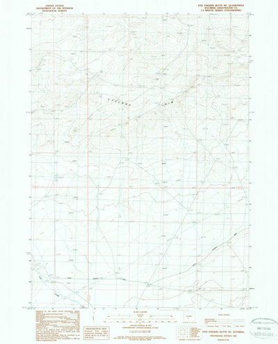 United States Geological Survey Five Fingers Butte NE, WY (1988, 24000-Scale) digital map