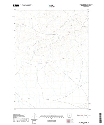 United States Geological Survey Five Fingers Butte NE, WY (2021, 24000-Scale) digital map