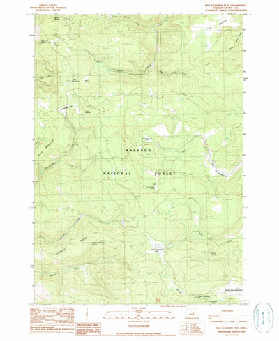 United States Geological Survey Five Hundred Flat, OR (1990, 24000-Scale) digital map