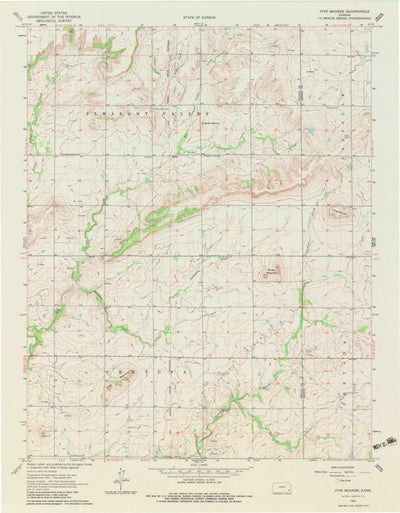 United States Geological Survey Five Mounds, KS (1963, 24000-Scale) digital map