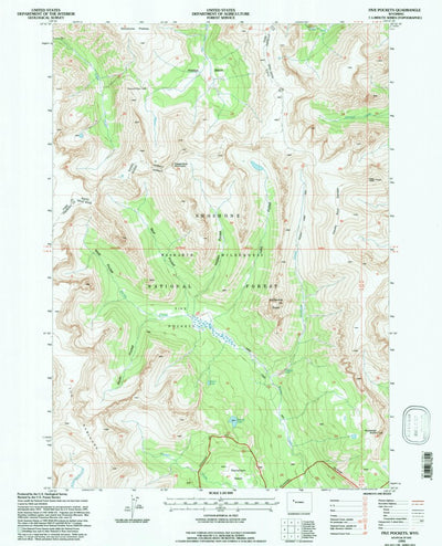 United States Geological Survey Five Pockets, WY (1991, 24000-Scale) digital map