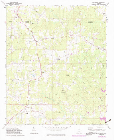 United States Geological Survey Five Points, AL (1968, 24000-Scale) digital map