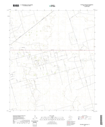 United States Geological Survey Five Wells Ranch SW, TX (2022, 24000-Scale) digital map