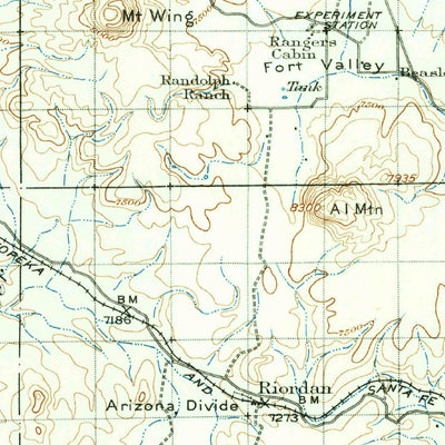 United States Geological Survey Flagstaff, AZ (1908, 125000-Scale) digital map