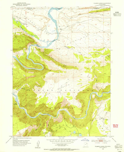 United States Geological Survey Flaming Gorge, UT-WY (1952, 24000-Scale) digital map