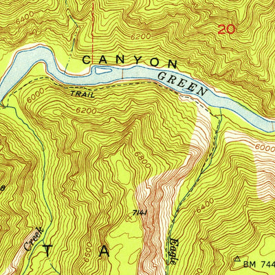 United States Geological Survey Flaming Gorge, UT-WY (1952, 24000-Scale) digital map
