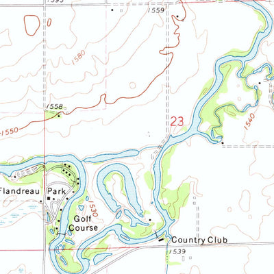 United States Geological Survey Flandreau, SD (1972, 24000-Scale) digital map