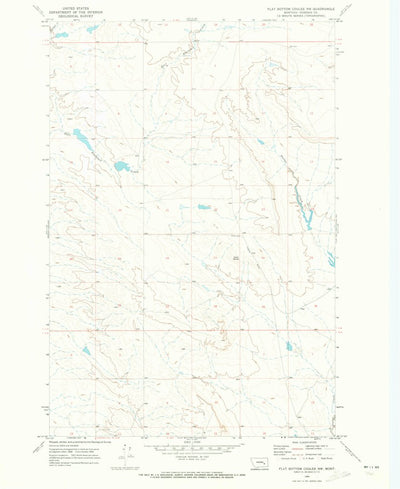 United States Geological Survey Flat Bottom Coulee NW, MT (1969, 24000-Scale) digital map