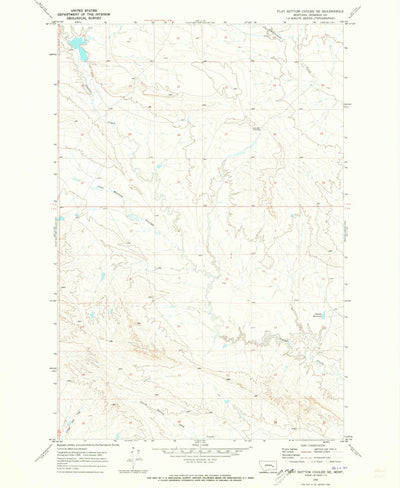 United States Geological Survey Flat Bottom Coulee SE, MT (1969, 24000-Scale) digital map