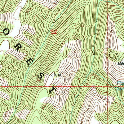United States Geological Survey Flat Ridge, UT (1996, 24000-Scale) digital map