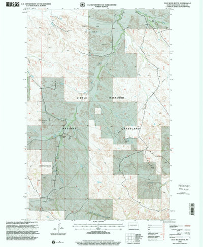 United States Geological Survey Flat Rock Butte, ND (1997, 24000-Scale) digital map