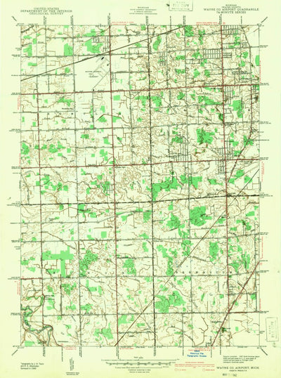 United States Geological Survey Flat Rock NE, MI (1942, 24000-Scale) digital map