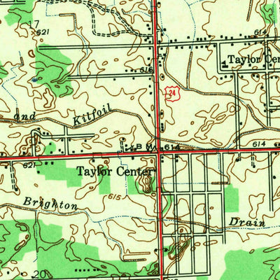 United States Geological Survey Flat Rock NE, MI (1942, 24000-Scale) digital map