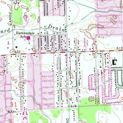 United States Geological Survey Flat Rock NE, MI (1967, 24000-Scale) digital map