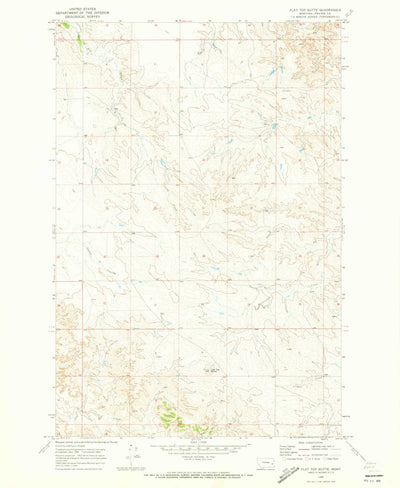 United States Geological Survey Flat Top Butte, MT (1969, 24000-Scale) digital map