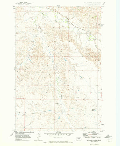 United States Geological Survey Flat Top Butte NE, MT (1969, 24000-Scale) digital map