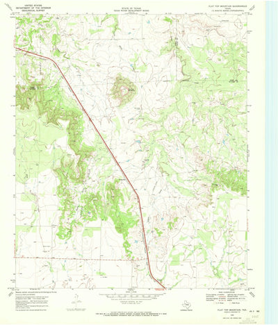 United States Geological Survey Flat Top Mountain, TX (1969, 24000-Scale) digital map