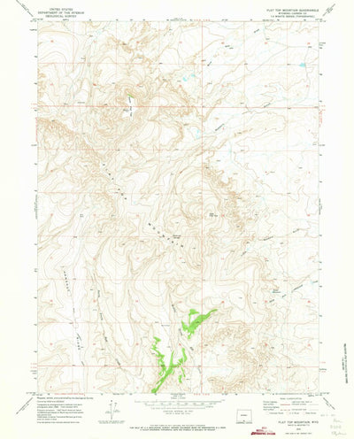 United States Geological Survey Flat Top Mountain, WY (1970, 24000-Scale) digital map