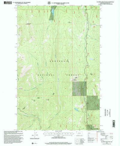 United States Geological Survey Flatiron Mountain, MT (1997, 24000-Scale) digital map