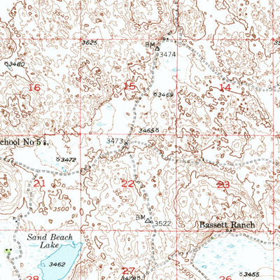 United States Geological Survey Flats, NE (1949, 62500-Scale) digital map
