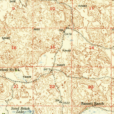 United States Geological Survey Flats, NE (1950, 62500-Scale) digital map