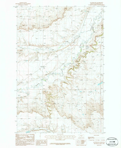 United States Geological Survey Flatwillow, MT (1986, 24000-Scale) digital map