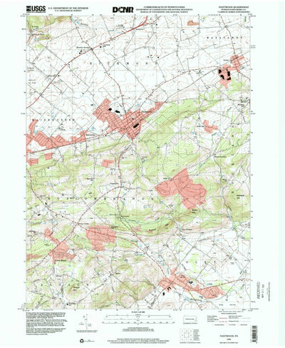 United States Geological Survey Fleetwood, PA (1999, 24000-Scale) digital map