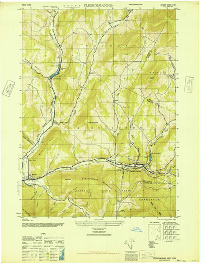 United States Geological Survey Fleischmanns, NY (1946, 24000-Scale) digital map