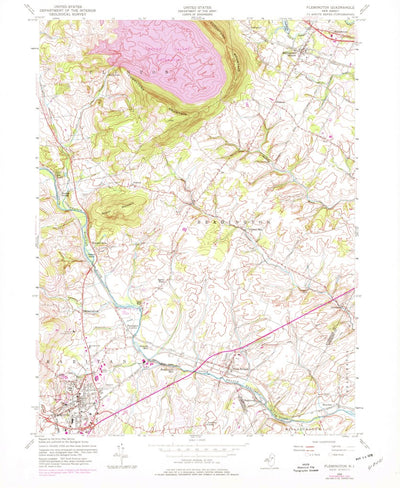 United States Geological Survey Flemington, NJ (1954, 24000-Scale) digital map