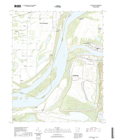 United States Geological Survey Fletcher Lake, AR (2020, 24000-Scale) digital map