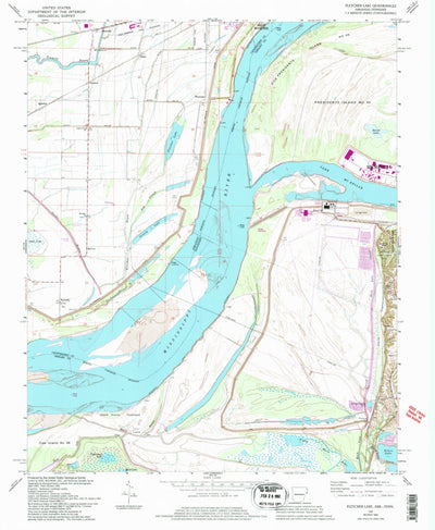 United States Geological Survey Fletcher Lake, AR-TN (1966, 24000-Scale) digital map