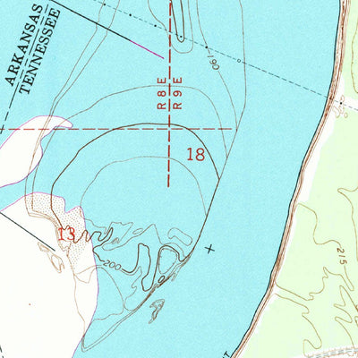 United States Geological Survey Fletcher Lake, AR-TN (1966, 24000-Scale) digital map