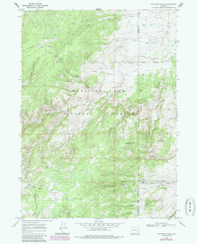 United States Geological Survey Fletcher Park, WY (1968, 24000-Scale) digital map