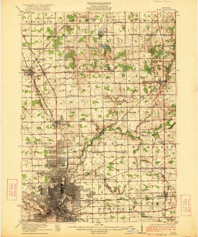 United States Geological Survey Flint, MI (1922, 62500-Scale) digital map