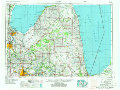 United States Geological Survey Flint, MI (1954, 250000-Scale) digital map