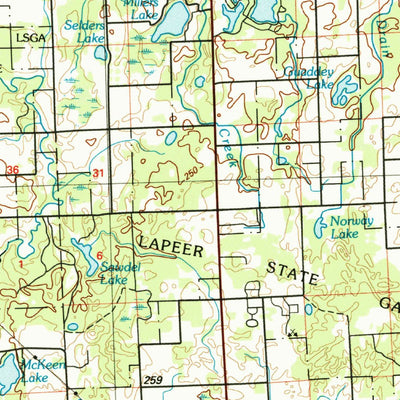 United States Geological Survey Flint, MI (1990, 100000-Scale) digital map