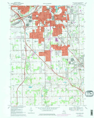 United States Geological Survey Flint South, MI (1969, 24000-Scale) digital map