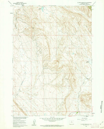 United States Geological Survey Flitner Reservoir, WY (1960, 24000-Scale) digital map