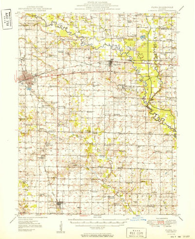 United States Geological Survey Flora, IL (1949, 62500-Scale) digital map