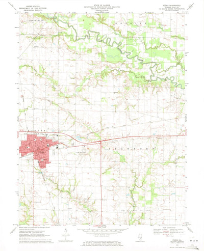 United States Geological Survey Flora, IL (1970, 24000-Scale) digital map