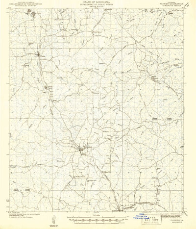 United States Geological Survey Florein, LA (1942, 62500-Scale) digital map