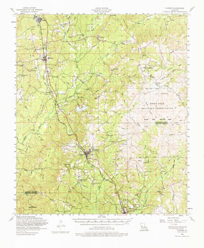 United States Geological Survey Florein, LA (1954, 62500-Scale) digital map