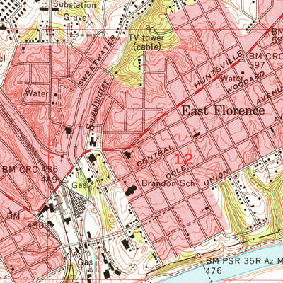 United States Geological Survey Florence, AL (1971, 24000-Scale) digital map