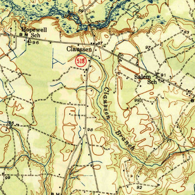 United States Geological Survey Florence East, SC (1945, 62500-Scale) digital map