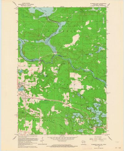 United States Geological Survey Florence East, WI-MI (1962, 24000-Scale) digital map