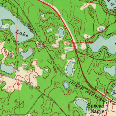 United States Geological Survey Florence East, WI-MI (1962, 24000-Scale) digital map